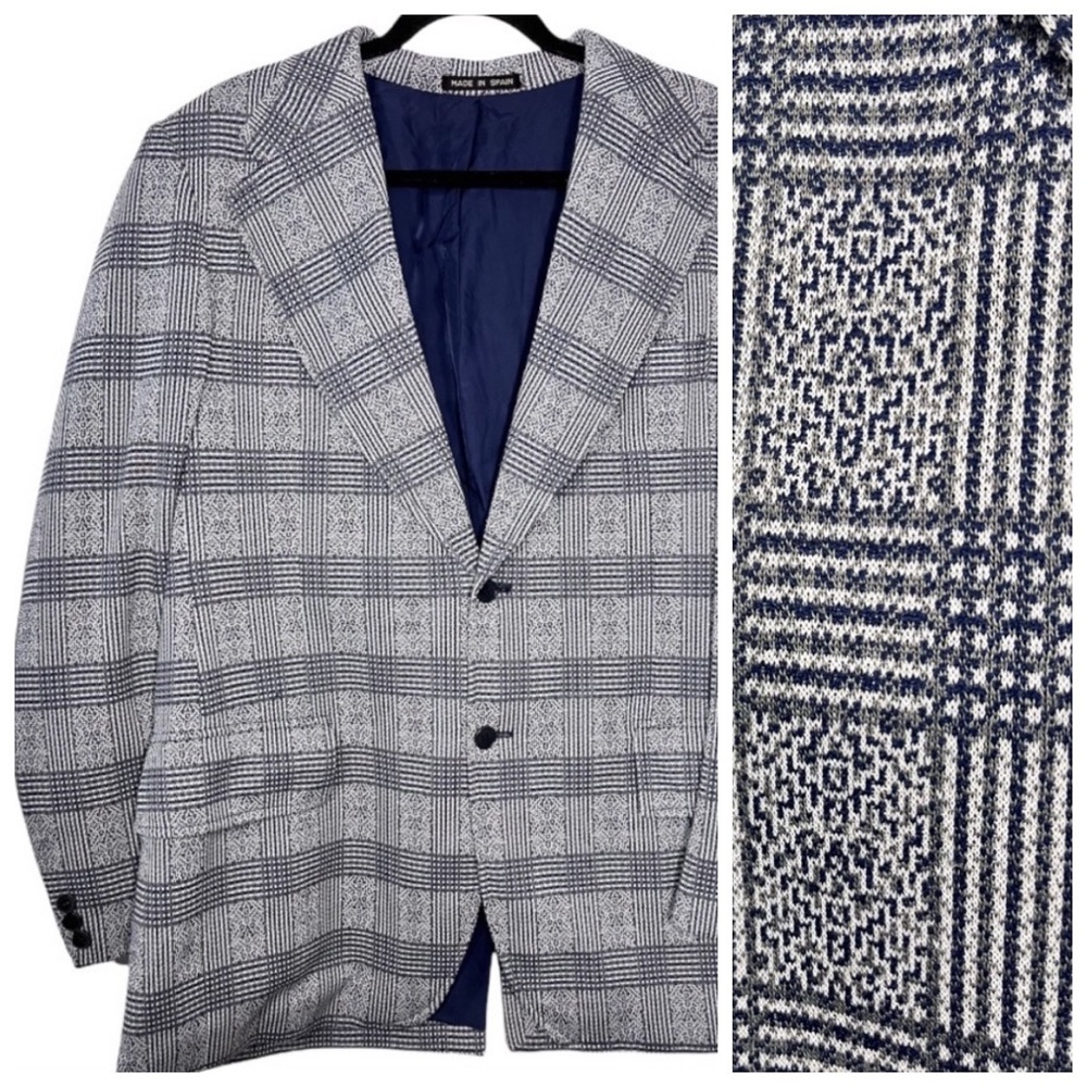 La Santa Maria Wool Blend Double Knit Blazer Jacket / Sport Coat Size 42